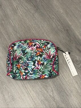 Cosmetic Makeup Toiletry Zipper Bag by Nicole Miller Tropical Palm Leaf